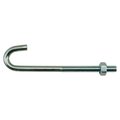 Midwest Fastener 1/4"-20 x 4" Zinc Plated Steel Coarse Thread J-Bolt 20PK 52292